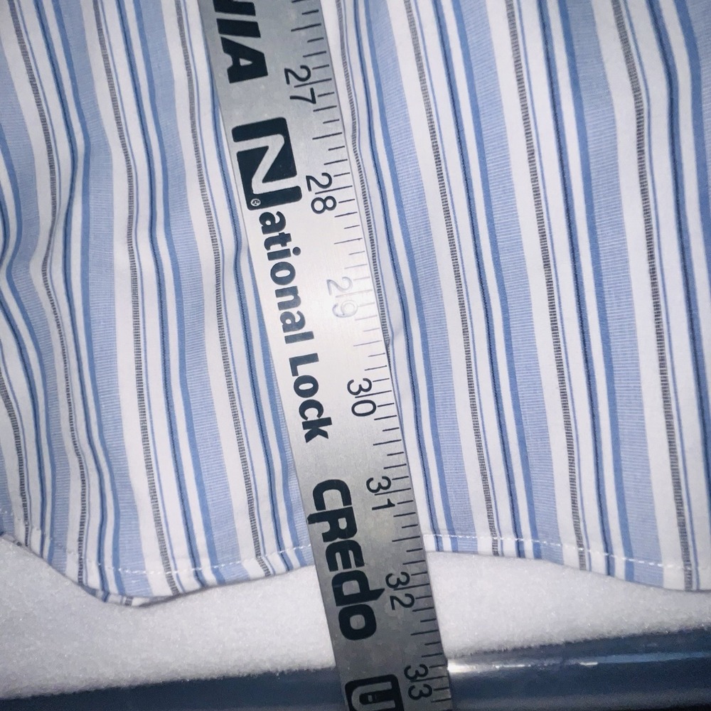 Banana Republic Mens Shirt XL Blue White Striped Long Sleeve Button Up - Picture 9 of 12